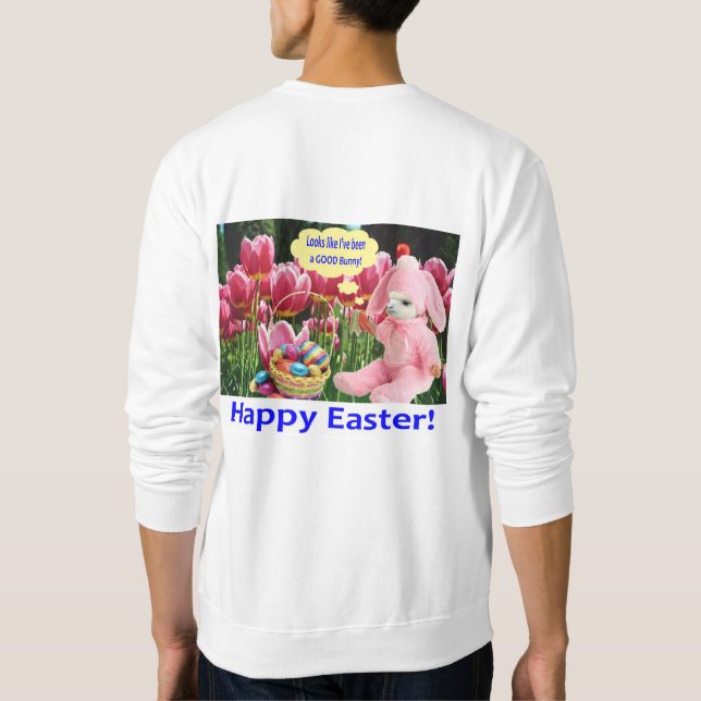 Männer Sweatshirt. Happy Oaster. Alpaca/Hunny Sweatshirt (Rückseite)