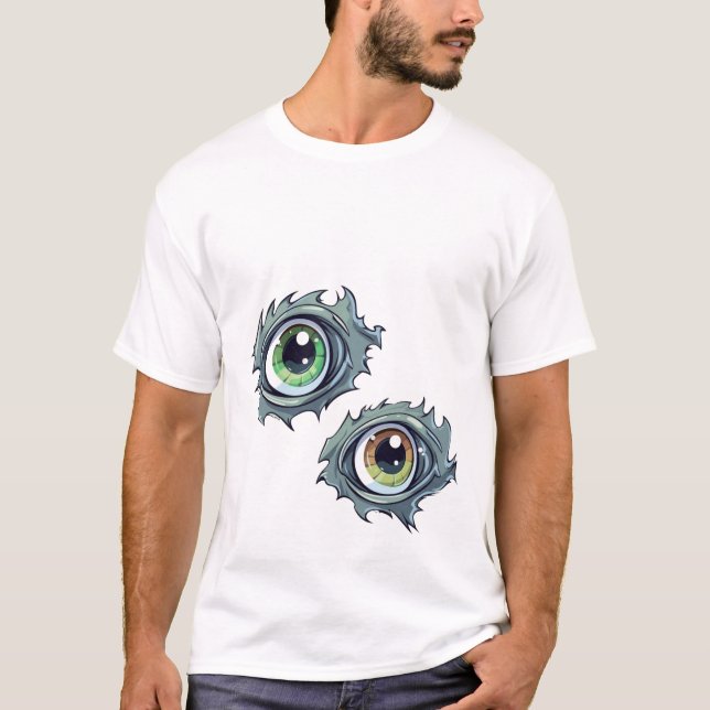 Männer-T - Shirt mit Ripped-Eye-Cartoon-Design (Vorderseite)