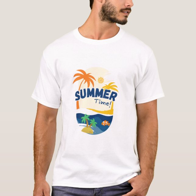 Männer T - Shirt Sommerzeit, Strandzeit (Vorderseite)