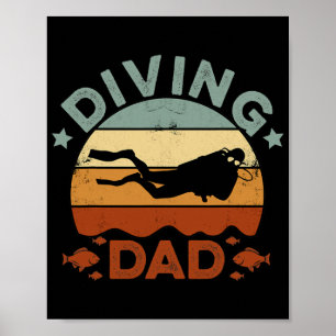Männer Tauchen Vater Retro Tauchen Tauchen Apnoe S Poster