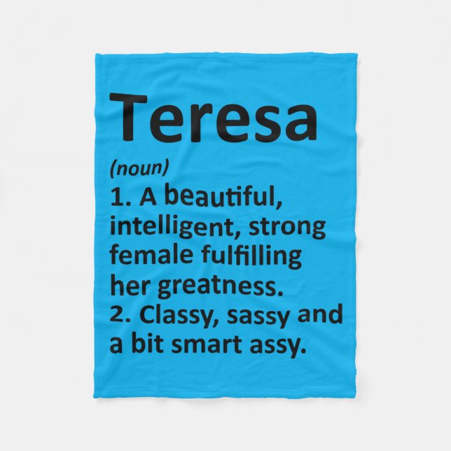 Männer Teresa Definition Personalisierter Name Lus Fleecedecke (Vorderseite)