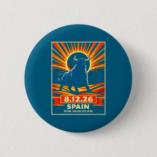 Männer Total Eclipse Spanien Astronomie Retro Button