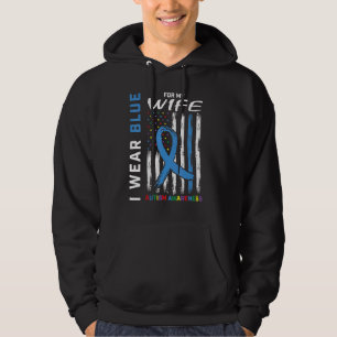 Männer tragen Blau für meine Ehefrau Autismus Awar Hoodie