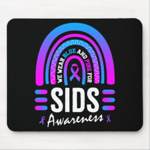 Männer tragen im Oktober Rosa Blau für Sids-Bewuss Mousepad