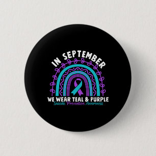Männer tragen im September Teal Purple Ribbon Selb Button