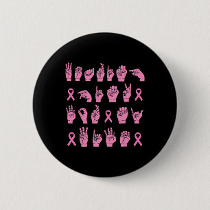 Männer tragen Rosa für meine Frau Gebärdensprache Button