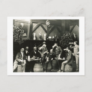 Männer trinken in der Taverne Vintage Postkarte