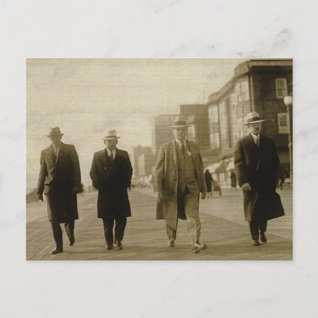 Männer über die Stadt Postkarte (Vorderseite)