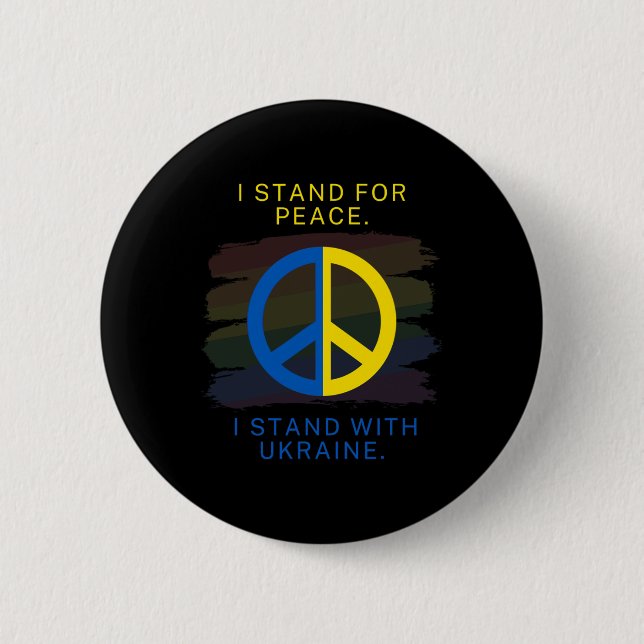 Männer Ukraine - Ich stehe mit Ukraine - Ich stehe Button (Vorderseite)