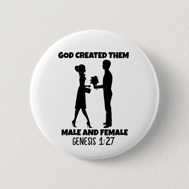 MÄNNER UND FRAUEN, biblische Ehe Christlich Button (Vorderseite)