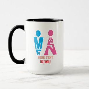 Männer- und Frauentypografie-Icon-Design Tasse