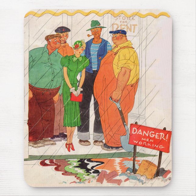 Männer und hübsche Dame der 1930er Jahre Mousepad (Vorne)