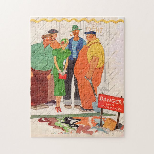 Männer und hübsche Dame der 1930er Jahre Puzzle (Vertikal)