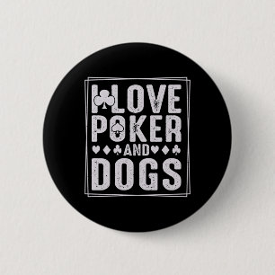 Männer und Hunde Lustige Spielkarte Zocker Perform Button