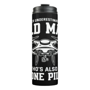 Männer unterschätzen nie einen alten Mann, der auc Thermosbecher