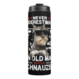 Männer unterschätzen nie einen alten Mann mit Sc Thermosbecher