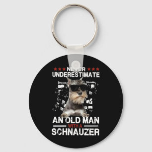 Männer unterschätzen nie einen alten Mann mit Schn Schlüsselanhänger