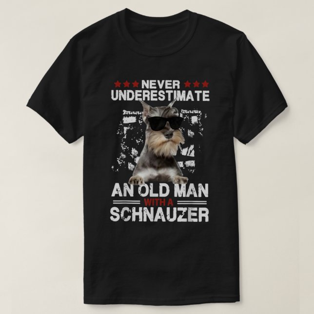 Männer unterschätzen nie einen alten Mann mit Schn T-Shirt (Design vorne)