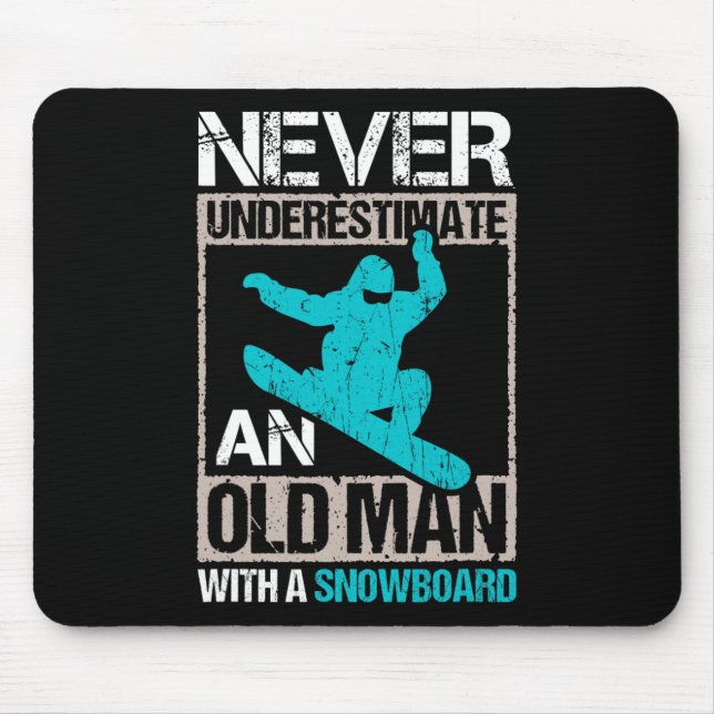Männer unterschätzen nie einen alten Mann mit Snow Mousepad (Vorne)