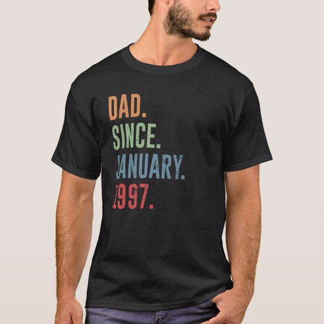Männer Vater Seit Januar 1997 T-Shirt (Vorderseite)