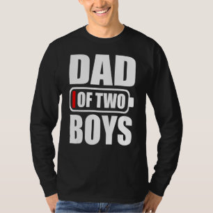 Männer Vater von 2 Jungen Zwei Söhne Vatertag 2 T-Shirt