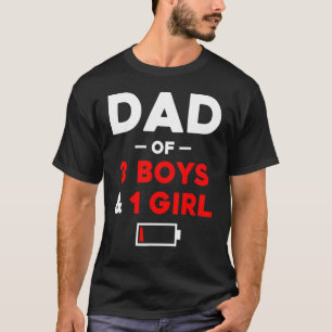 Männer Vater von 3 Jungen 1 Kind mit niedrigem Akk T-Shirt