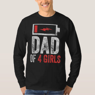Männer Vater von 4 Mädchen aus der Tochter Vaterta T-Shirt