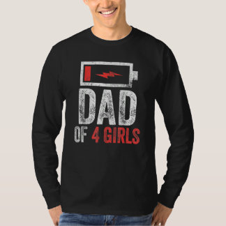 Männer Vater von 4 Mädchen aus der Tochter Vaterta T-Shirt