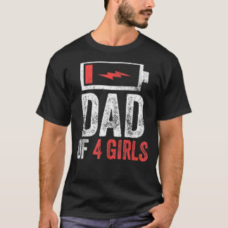 Männer Vater von 4 Mädchen aus der Tochter Vaterta T-Shirt