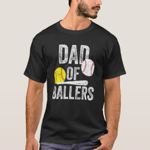 Männer Vater von Ballers Funny Vater von Baseball T-Shirt