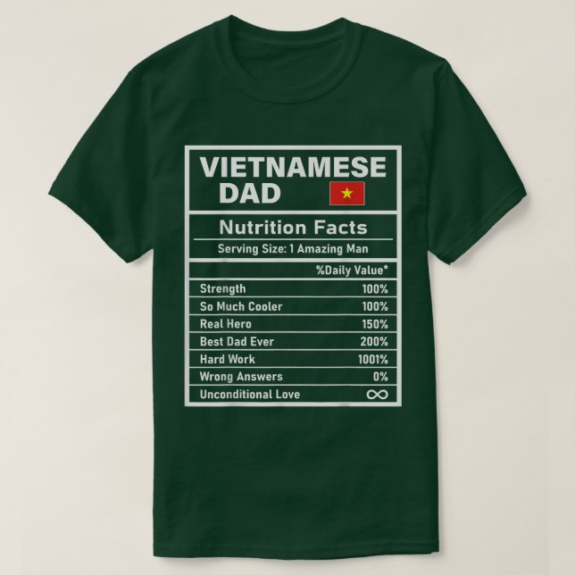 Männer Vietnamesischer Vater Ernährung Fakten Vate T-Shirt (Design vorne)