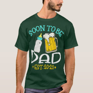 Männer Vintag bald Vater 2023 Scheinschwangerschaf T-Shirt