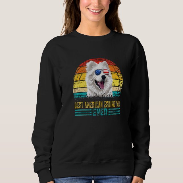 Männer Vintag bester amerikanischer Eskimo-Vater j Sweatshirt (Vorderseite)