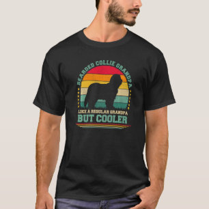 Männer Vintag Retro Hund Bartete Collie Opa Fett T-Shirt