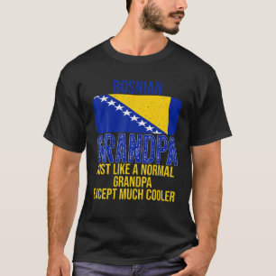 Männer Vintage bosnische Großvater-Bosnien-Fahne f T-Shirt