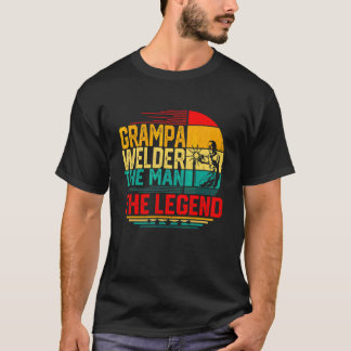 Männer Vintage Grampa Welder Mann der Legende T-Shirt