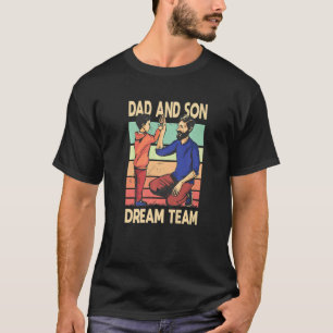 Männer Vintager Vater und Sohn Dreamteam Vater Tag T-Shirt