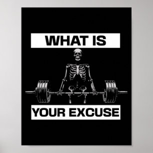Männer Was Ist Ihre Ausrede Skelett Fitnessstudio Poster
