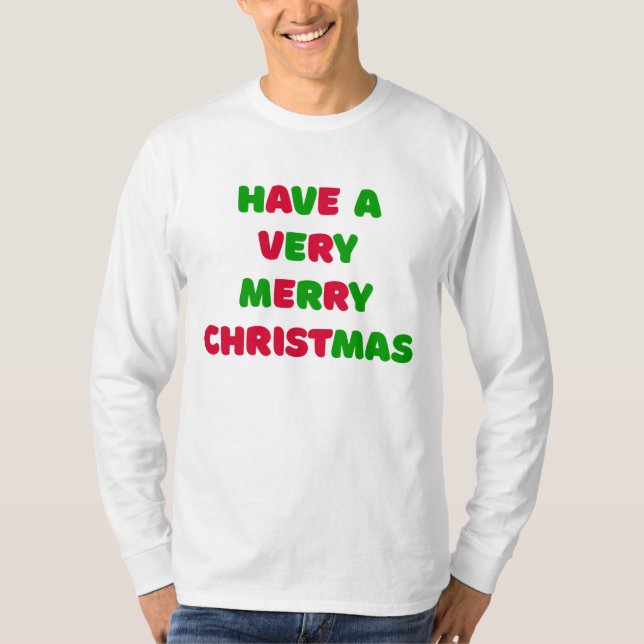Männer-Weihnachts-Langarm-T-Shirt T-Shirt (Vorderseite)