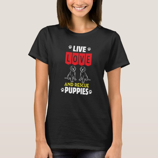 Männer Welpe Adoption Live Liebe und Rescue Hunde  T-Shirt (Vorderseite)