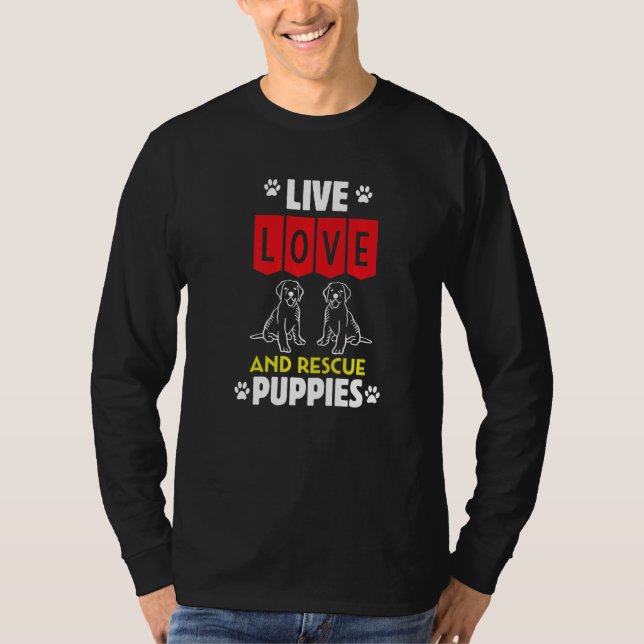 Männer Welpe Adoption Live Liebe und Rescue Hunde  T-Shirt (Vorderseite)