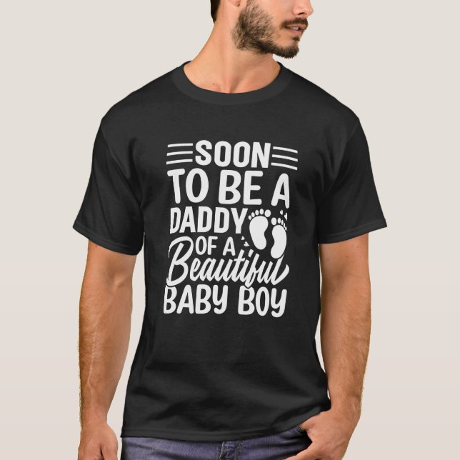 Männer Werden Bald Vater Eines Wunderschönen Junge T-Shirt (Vorderseite)