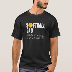 Männer wie Baseball-Vater, aber mit größeren Balle T-Shirt