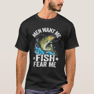 Männer Wollte mir Fische Angst mich Bass Fischer F T-Shirt
