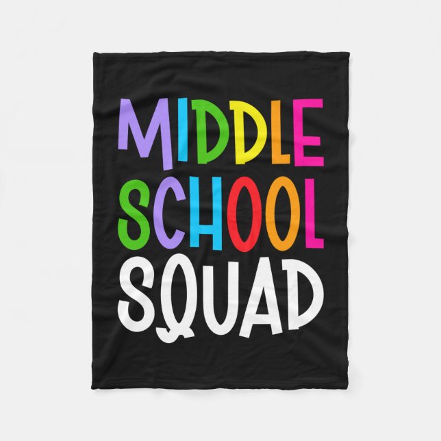 Männer zurück zur Schule Mittelschule-Squad-Team Fleecedecke (Vorderseite)