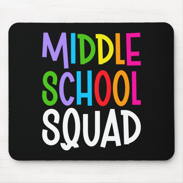 Männer zurück zur Schule Mittelschule-Squad-Team Mousepad (Vorne)