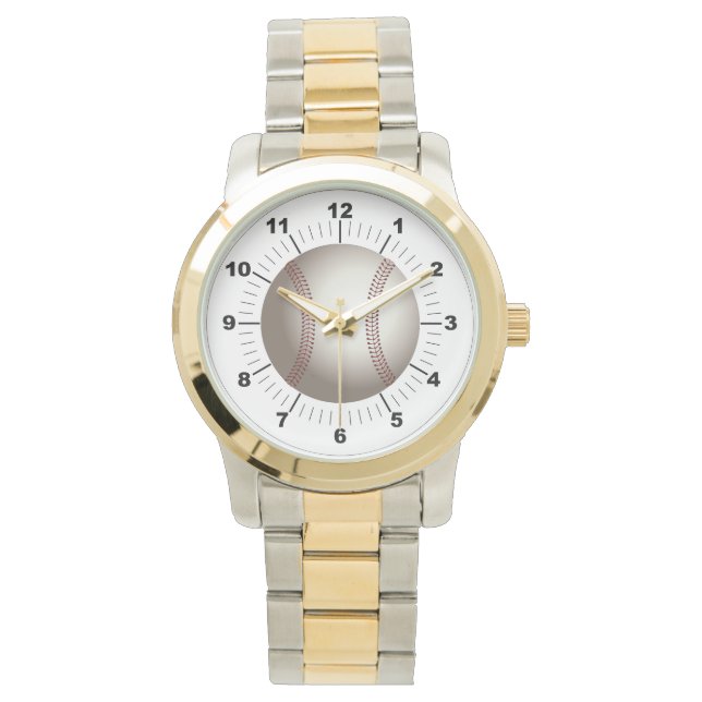 Männerbaseball Oversized Two-Tone-Armbanduhr Armbanduhr (Vorderseite)