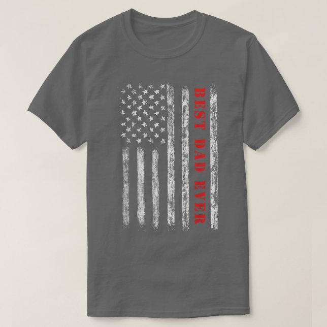 Männerbeste Vater je Vintage amerikanische Flaggen T-Shirt (Design vorne)