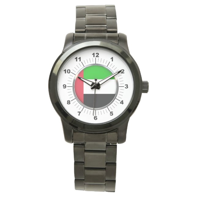 Männeremirates-Flagge Oversized Black Watch Armbanduhr (Vorderseite)