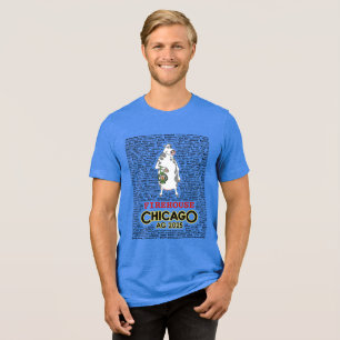 Männerfeuerhaus im T-Shirt Chicago mit Namen (rev) Tri-Blend Shirt